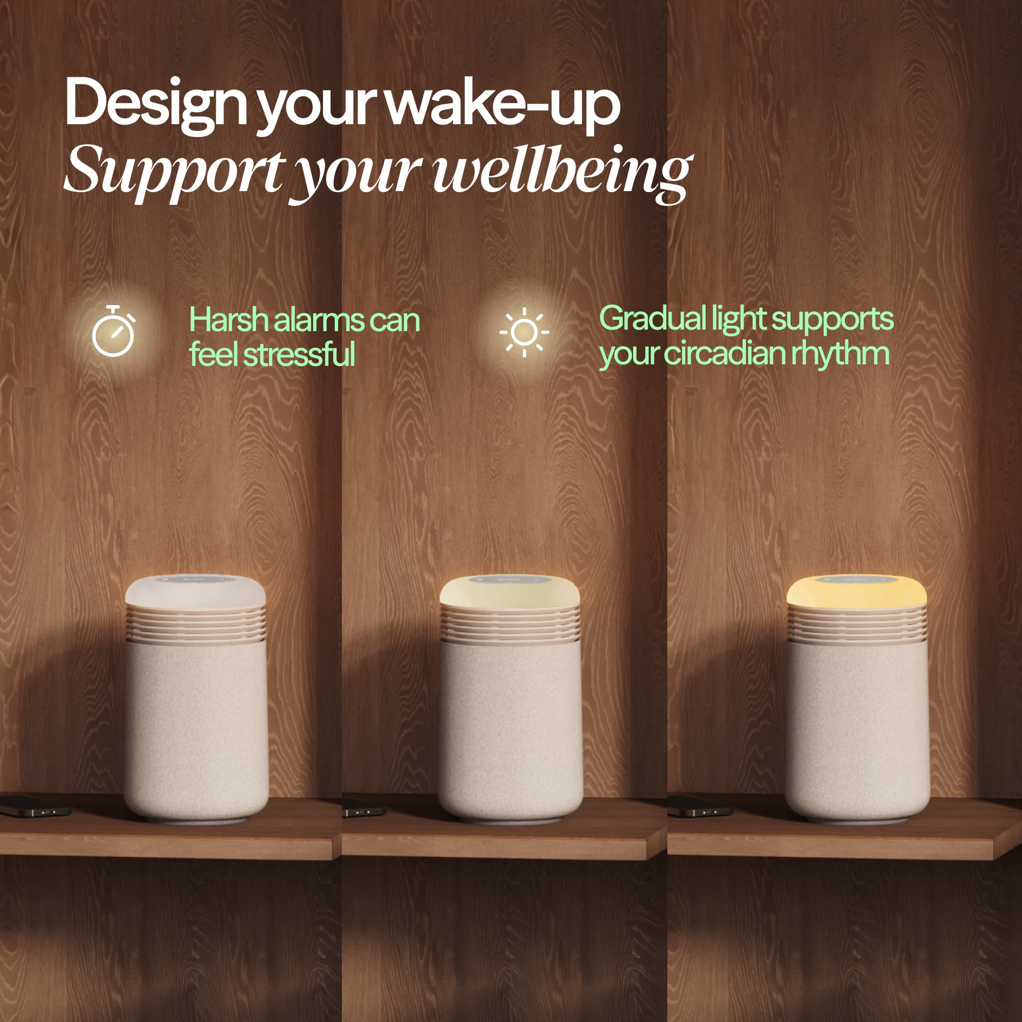 Mini Restful™ Sunrise Clock Air Purifier in Coastal Beige - Image 3