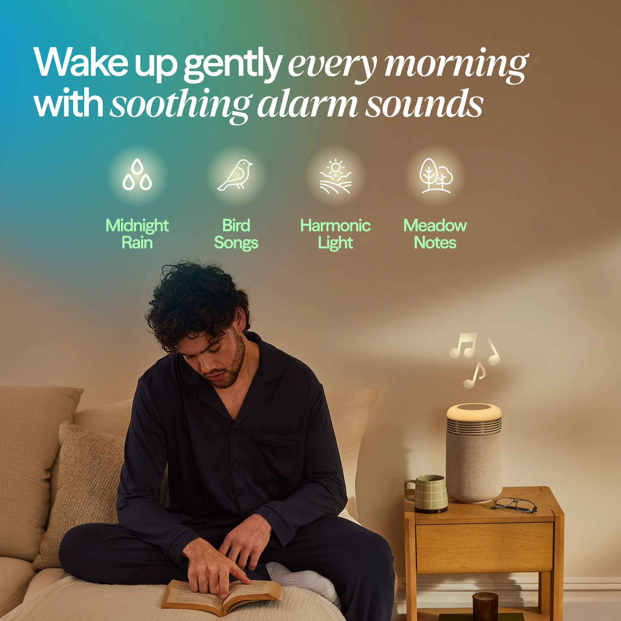 Mini Restful™ Sunrise Clock Air Purifier in Coastal Beige - Image 5