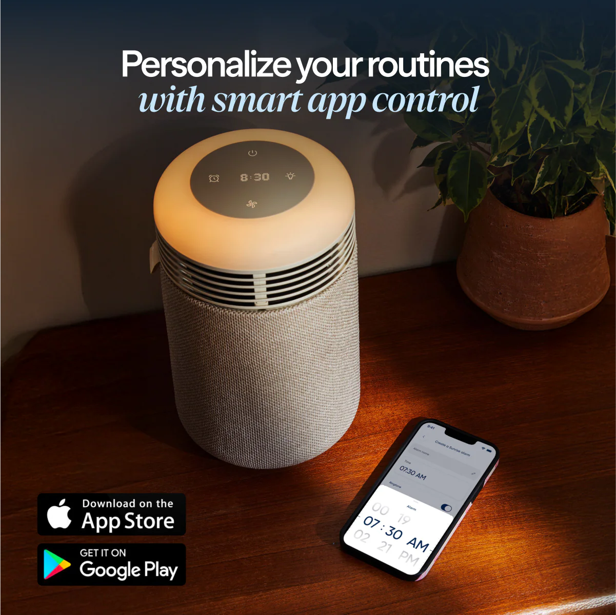 Mini Restful™ Sunrise Clock Air Purifier Bundle Coastal Beige - Image 8